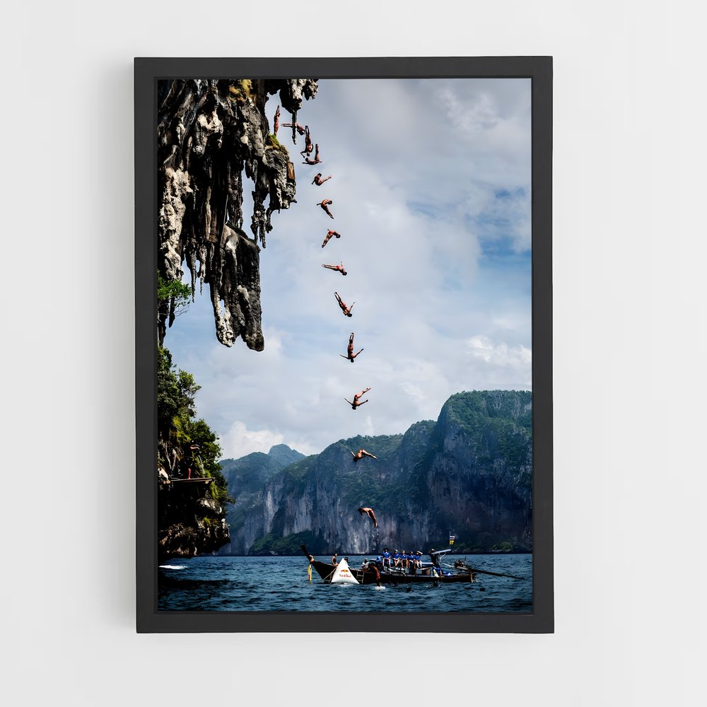 Poster Saut d'Adrénaline – affiche Plongeon de falaise (vue 2)
